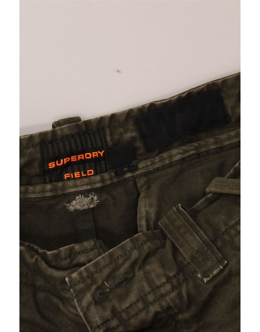 Pantaloni scurți cargo pentru bărbați SUPERDRY W32, bumbac mediu kaki