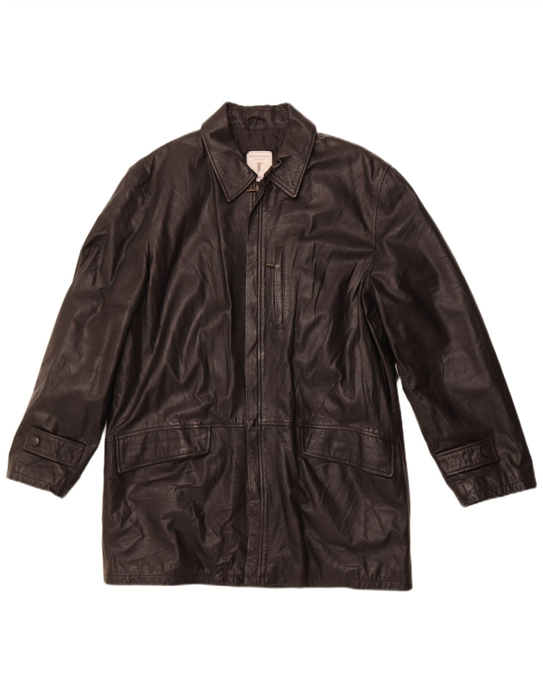 CONBIPEL Mens Leather Coat IT 52 XL Black Leather