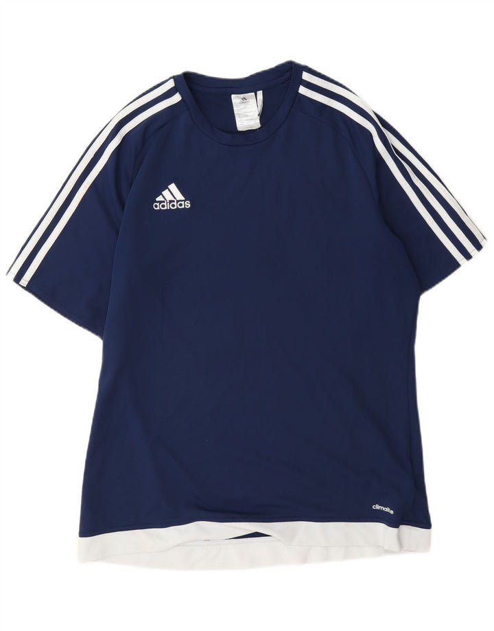 Tricou Adidas Climalite pentru bărbați Top Mediu Bleumarin Poliester Colorblock