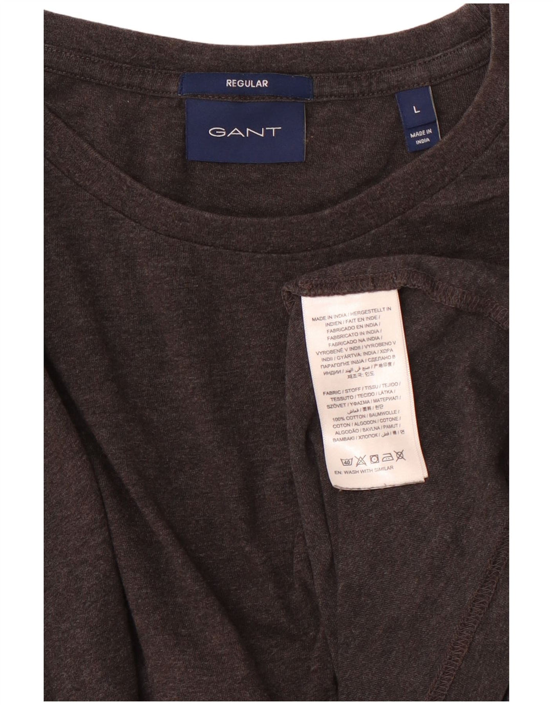 GANT Tricou obișnuit pentru bărbați Top mare din bumbac gri