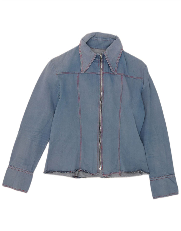 Cămașă de denim vintage pentru femei UK 10 Small Blue