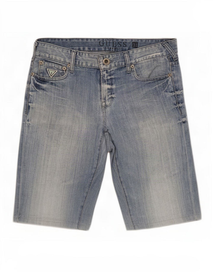 Pantaloni scurți slim denim Guess pentru bărbați, mediu W31, bumbac albastru