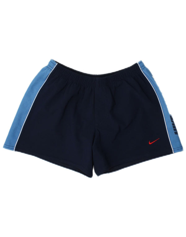 Pantaloni scurti sport Nike pentru femei UK 10 Mici, albastru marin, poliester color bloc