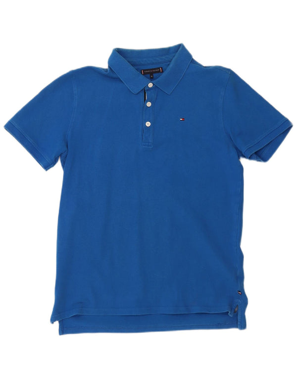Tricou polo Tommy Hilfiger pentru baieti 15-16 ani, bumbac albastru