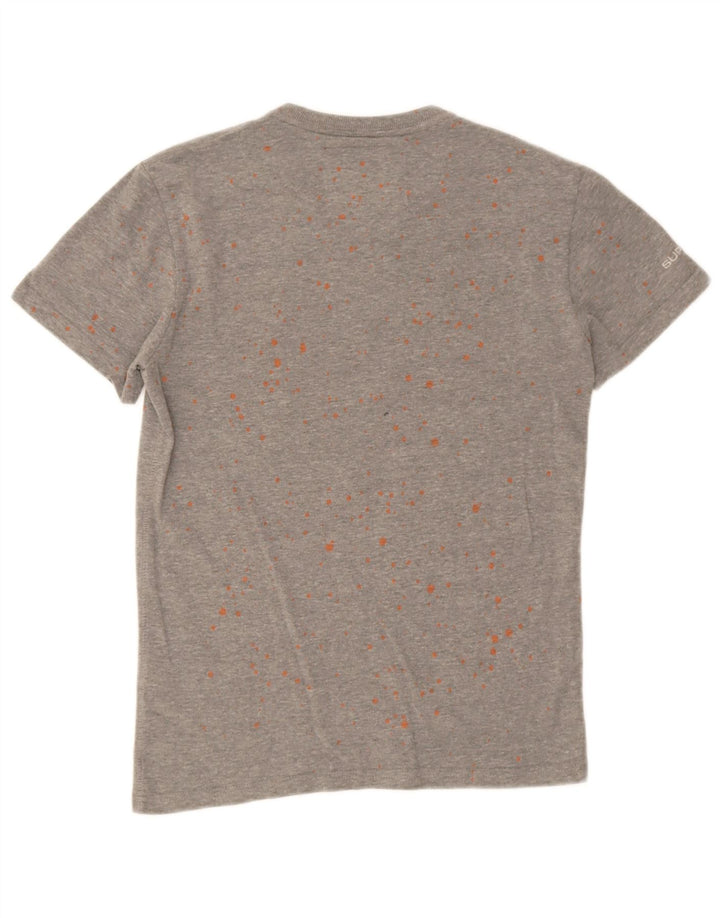 Tricou grafic pentru bărbați Superdry Top mic, gri, bumbac cu pete