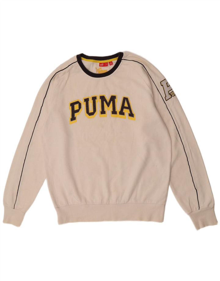 Pulover grafic pentru bărbați Puma, bumbac mare, alb