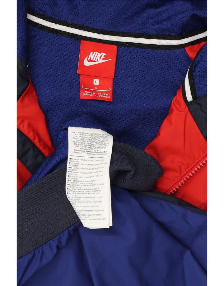 Jachetă de top pentru trening cu glugă Nike pentru bărbați, mare, albastru bleumarin, poliester