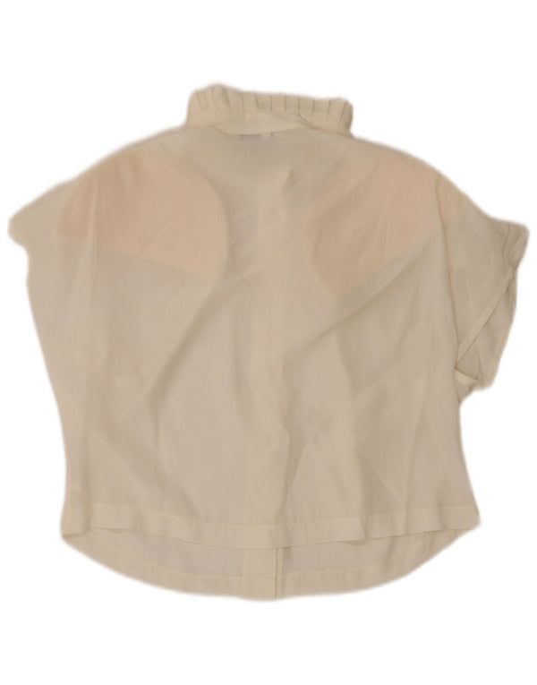 Bluză cămașă cu mânecă scurtă pentru femei vintage IT 44 Medium Off White