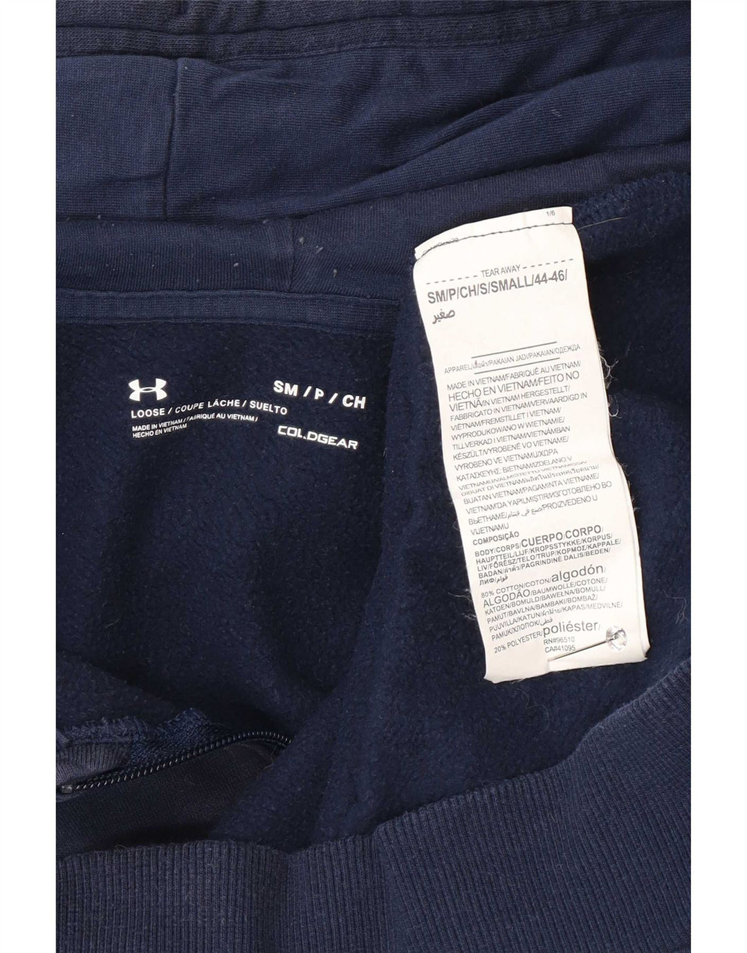 Pulover Under Armour pentru bărbați, cu formă normală, cu fermoar, bumbac, albastru, mediu