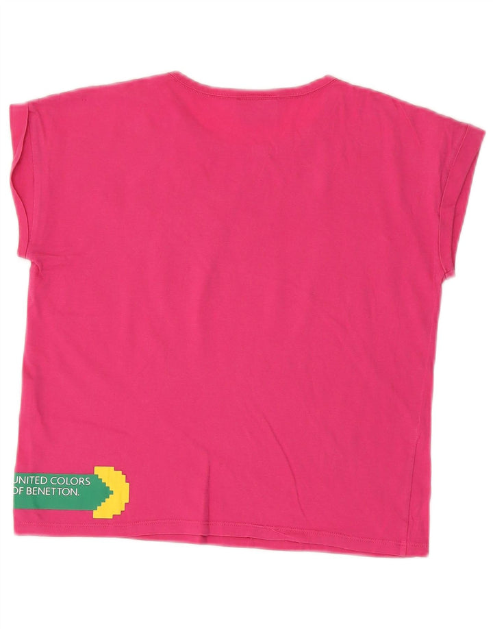 BENETTON Fete Pac-Man Crop Tricou grafic Top 8-9 ani mare roz