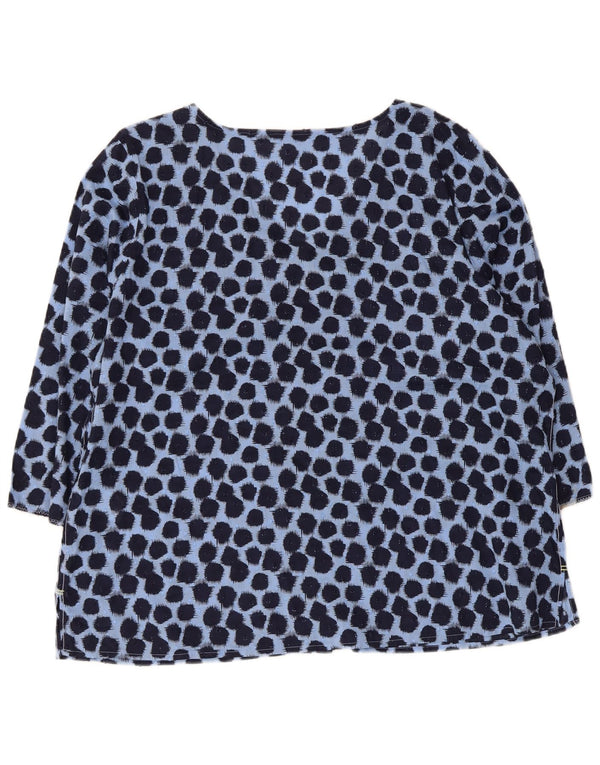 White Stuff Womens 3/4 Sleeve Loose Fit Shirt Blouse UK 18 XL Blue Spotted