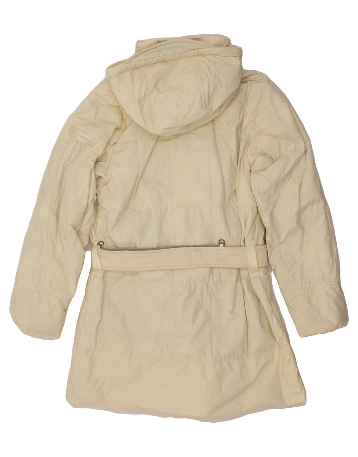 PEUTEREY Womens Hooded Padded Jacket IT 46 Large Off White Vintage PEUTEREY and Second-Hand PEUTEREY from Messina Hembry 