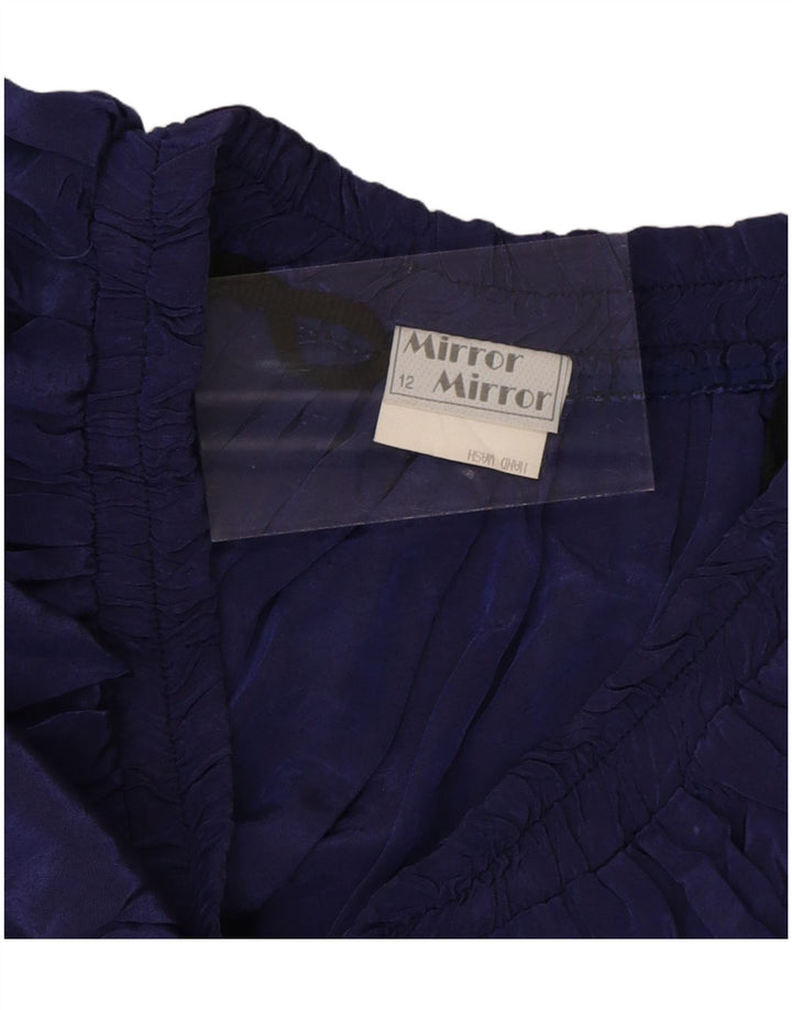 MIRROR Womens Pleated A-Line Skirt UK 12 Medium W30  Blue Viscose