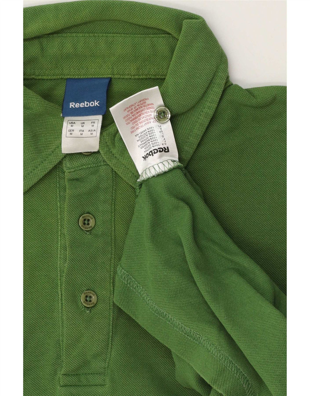 Tricou polo Reebok pentru bărbați, bumbac verde mediu