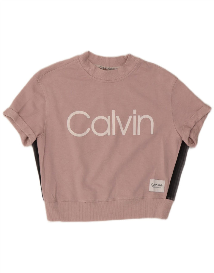 CALVIN KLEIN Trening complet cu grafic supradimensionat pentru femei UK 10 Small Pink