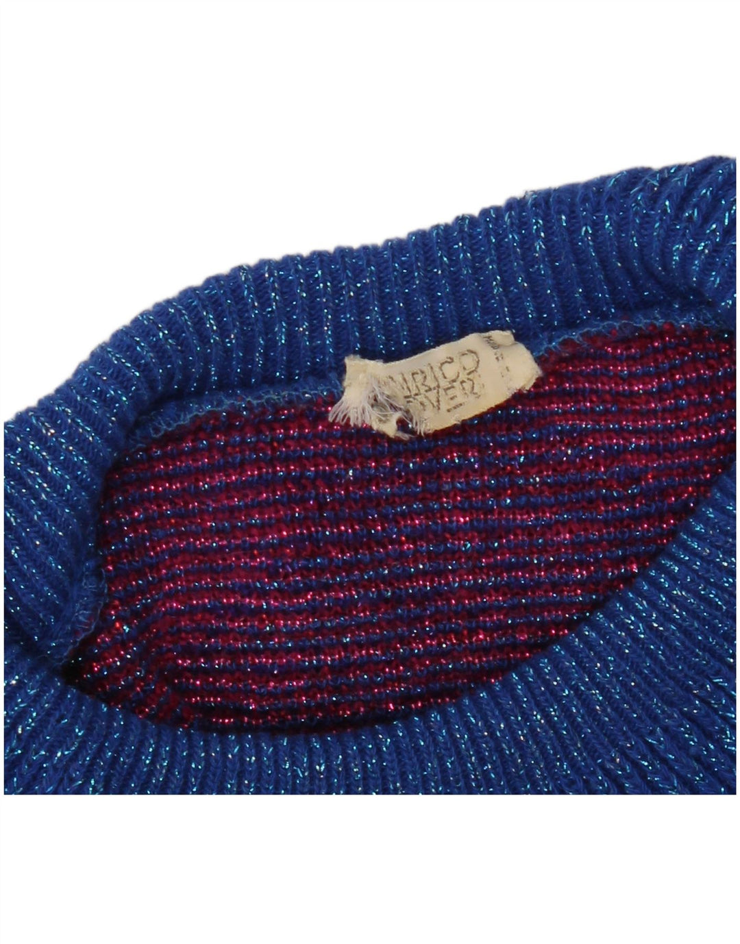 VINTAGE Pulover cu gât rulat pentru femei UK 10 Mic Multicolor