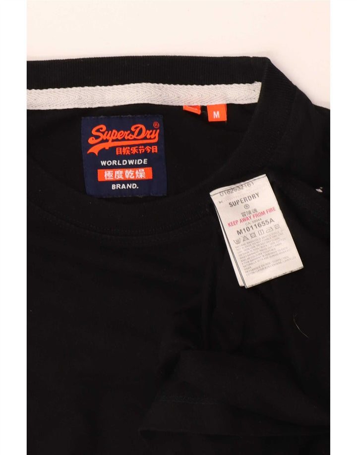 Tricou Superdry pentru bărbați Top mediu negru bumbac