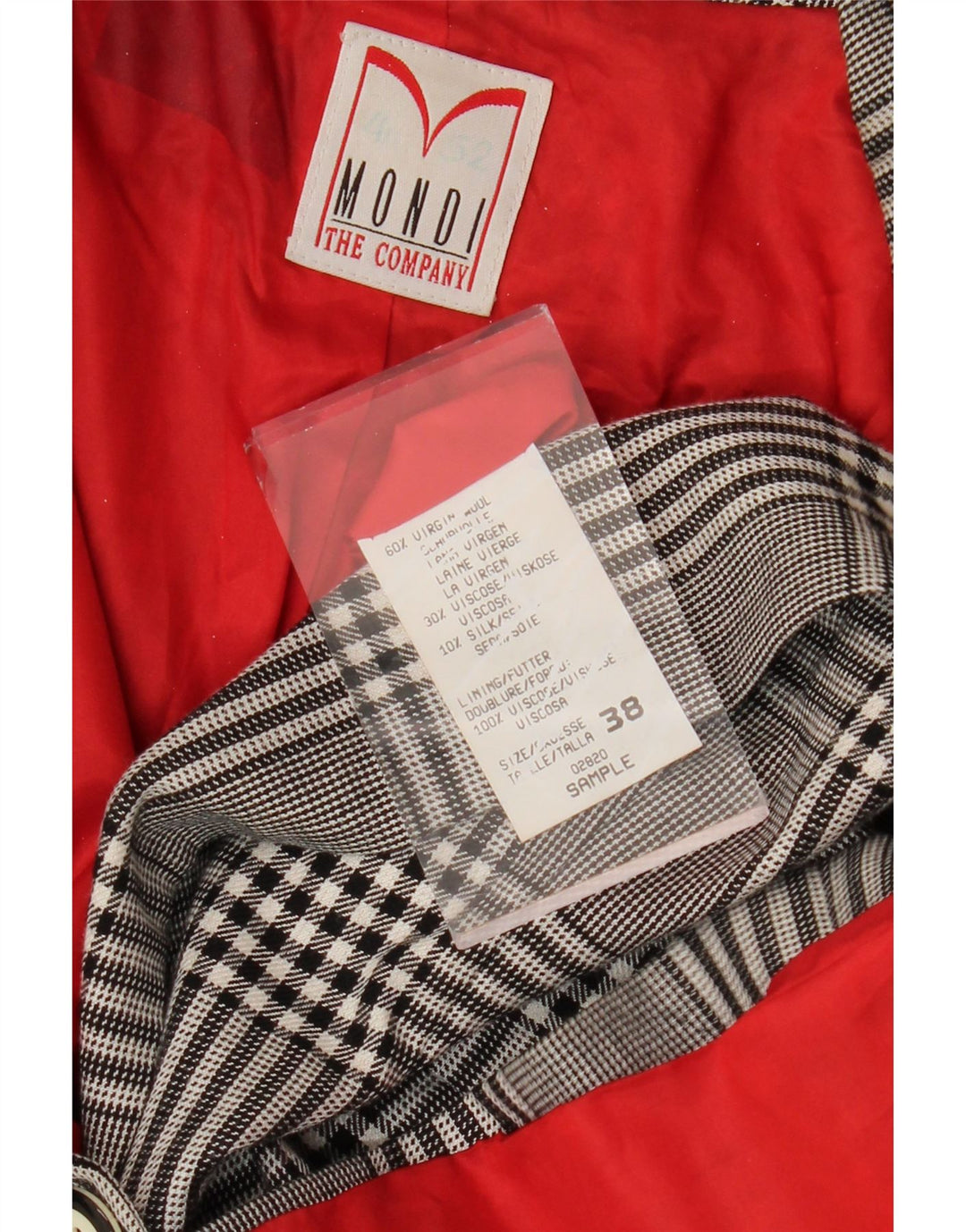 Jachetă Blazer pentru femei Mondi cu piept dublu EU 38 Picior de găin mediu gri