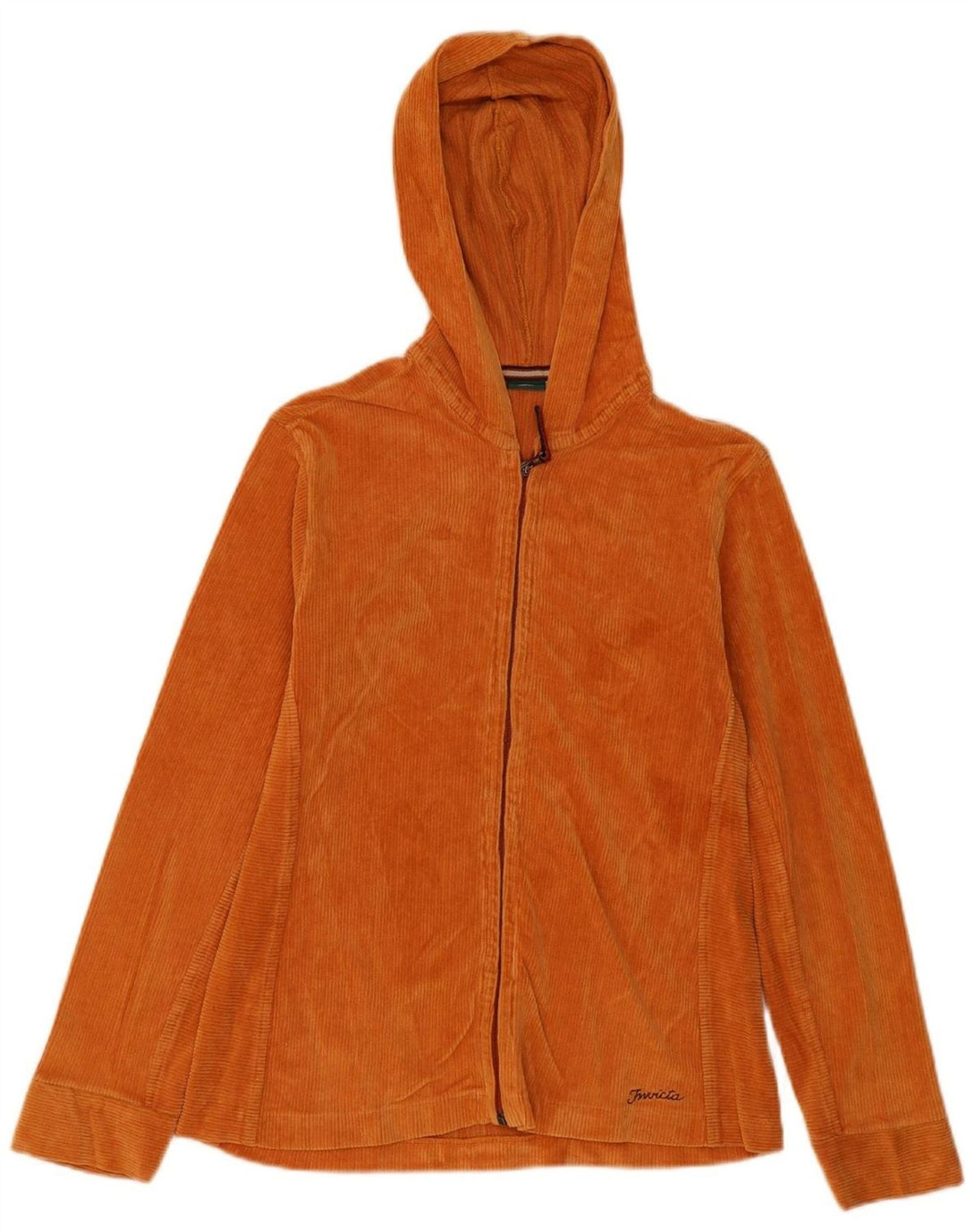 INVICTA Womens Hooded Tracksuit Top Jacket UK 14 Medium Orange Cotton