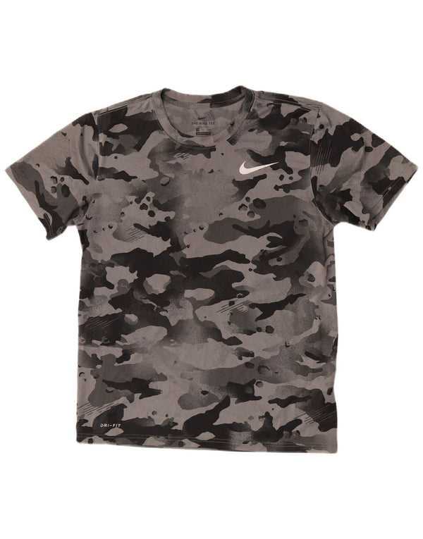 Tricou Nike pentru bărbați Dri Fit Top Medium Gri din poliester camuflaj