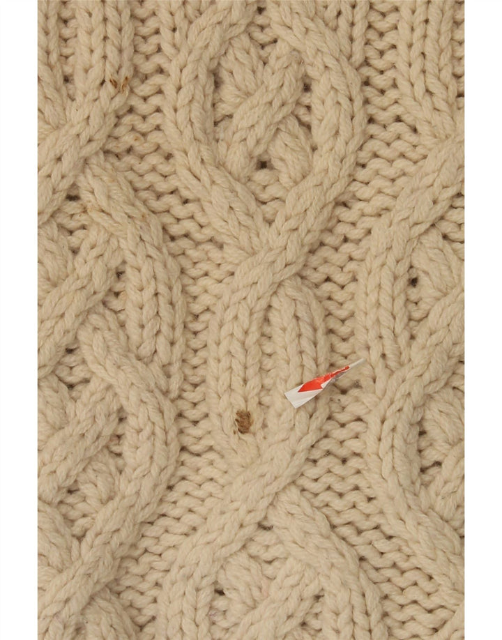 Pulover pentru bărbați Timberland cu gât cu nasturi, mare, lână albă