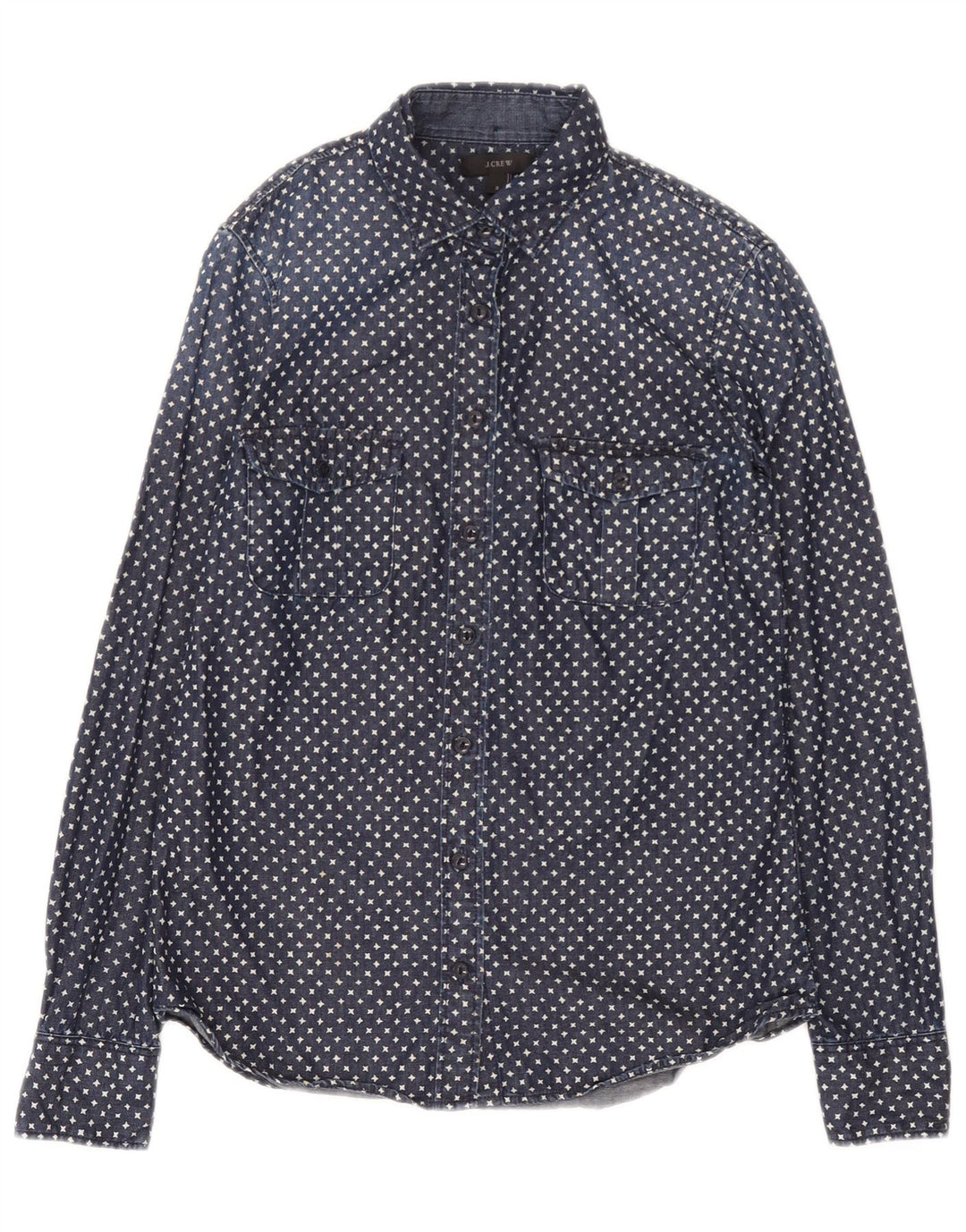 Cămașă supradimensionată din denim cu model abstract pentru femei J. Crew US 2 XS bleumarin