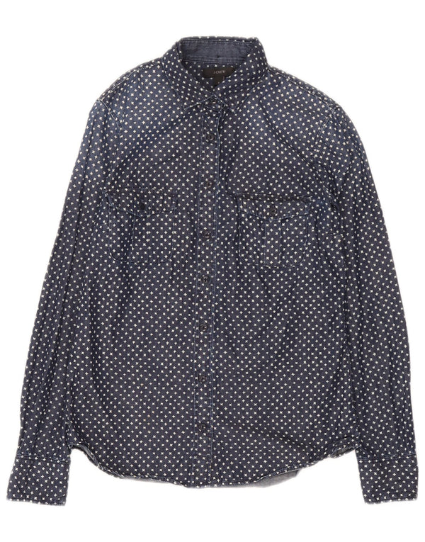Cămașă supradimensionată din denim cu model abstract pentru femei J. Crew US 2 XS bleumarin