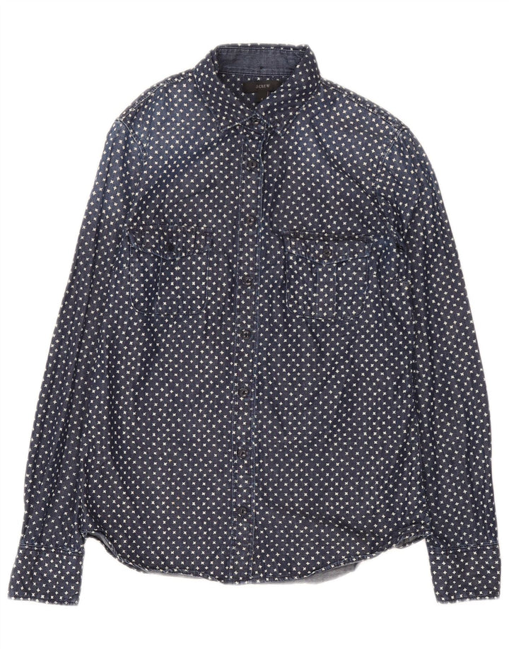Cămașă supradimensionată din denim cu model abstract pentru femei J. Crew US 2 XS bleumarin