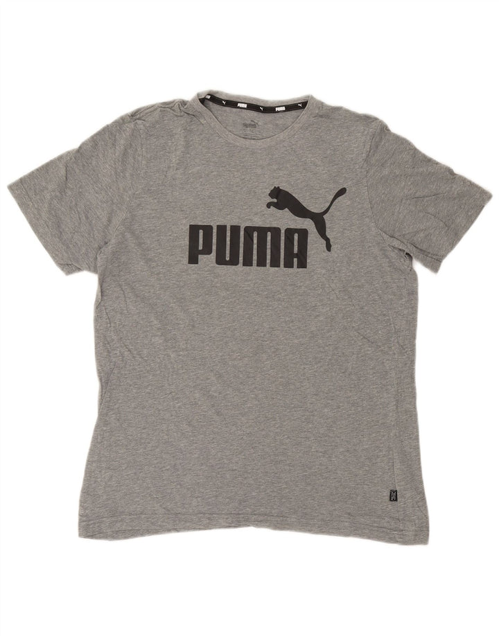 Tricou grafic Puma pentru bărbați Top, bumbac, gri mediu