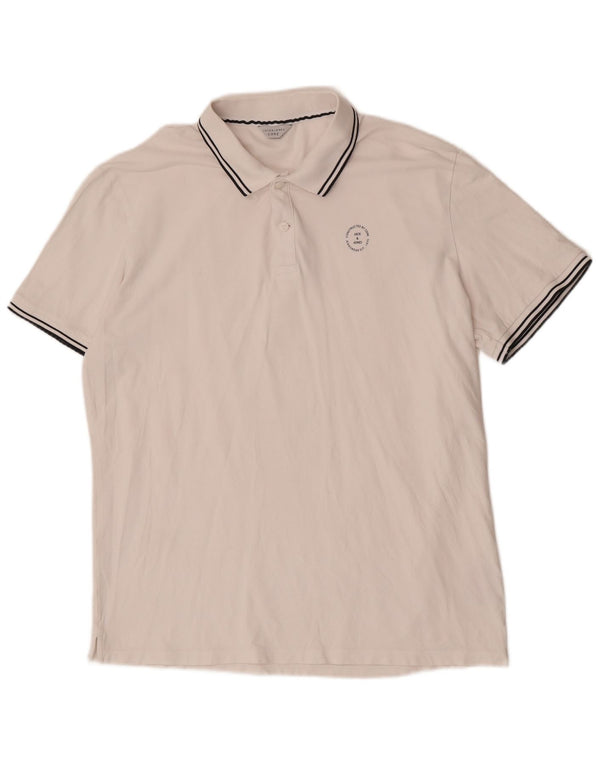 Cămașă polo Jack & Jones Core cu mânecă scurtă pentru bărbați, culoare albă, 2XL, bumbac