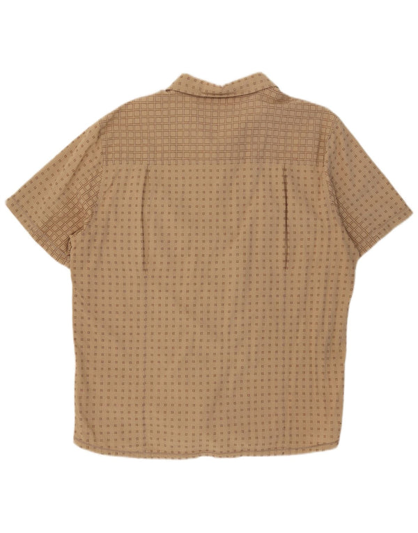 Cămașă cu mânecă scurtă pentru bărbați Wrangler XL, bumbac geometric, bej