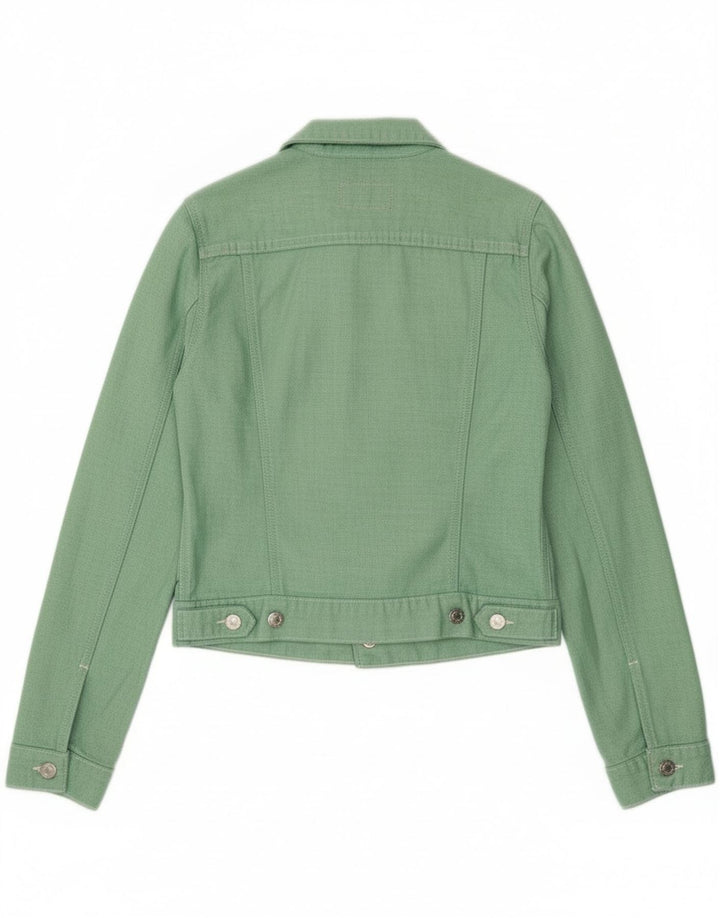 Jachetă de denim crop pentru femei Ralph Lauren UK 10 mic verde bumbac