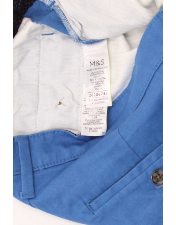 Pantaloni scurți chino pentru bărbați Marks & Spencer W32, bumbac albastru mediu