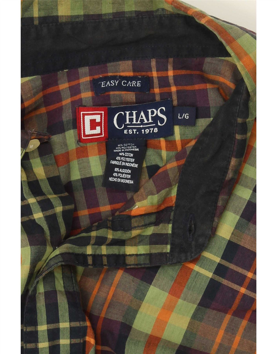 Cămașă pentru bărbați Chaps Easy Care, din bumbac cu carouri mari, verde