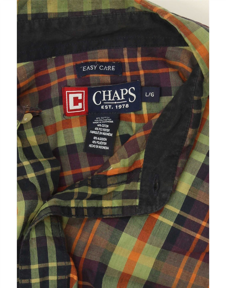 Cămașă pentru bărbați Chaps Easy Care, din bumbac cu carouri mari, verde