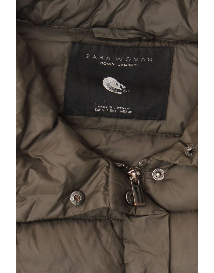 Jachetă căptușită pentru femei Zara UK 16 Large Kaki