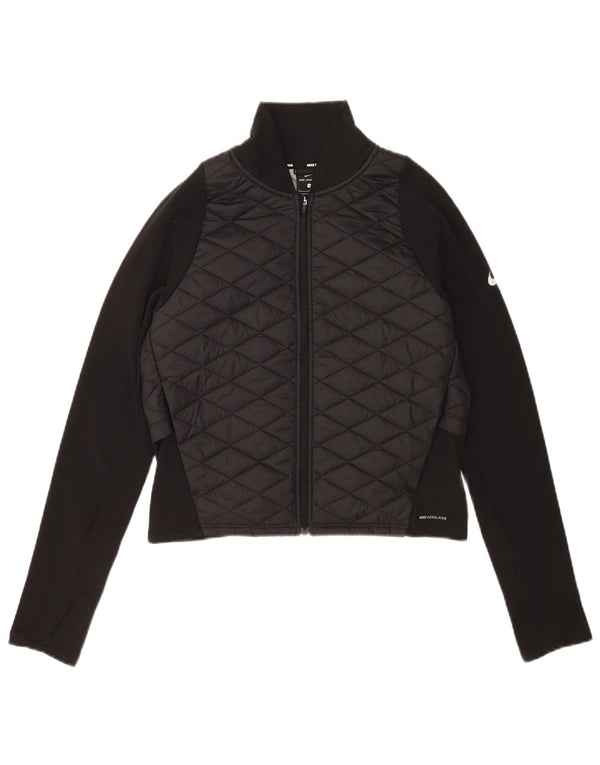 Jachetă de top căptușită pentru alergare Nike pentru femei UK 10 Poliester negru mic