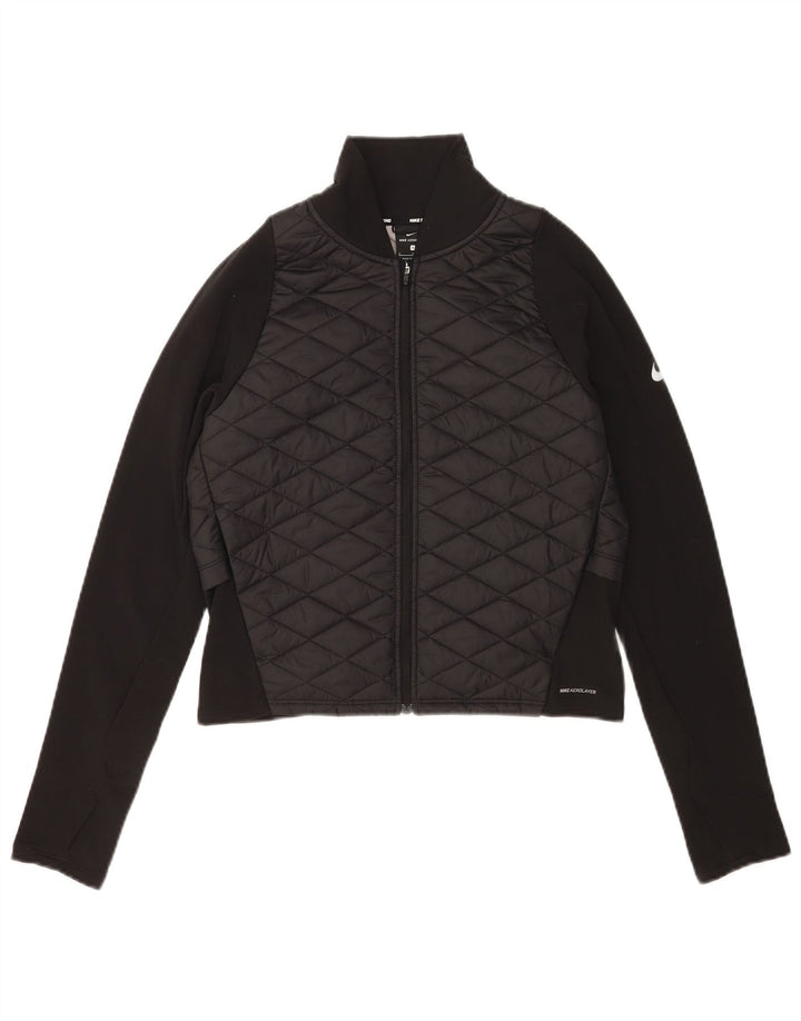Jachetă de top căptușită pentru alergare Nike pentru femei UK 10 Poliester negru mic