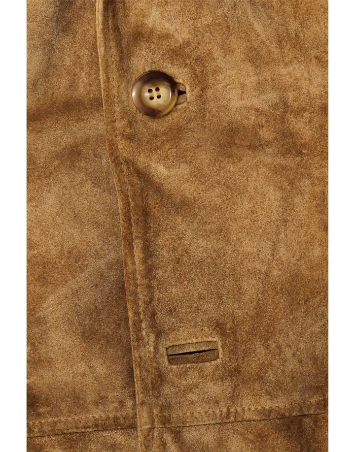 Vintage Mens 3 Buttons Suede Blazer Jacket UK 40 Large Beige
