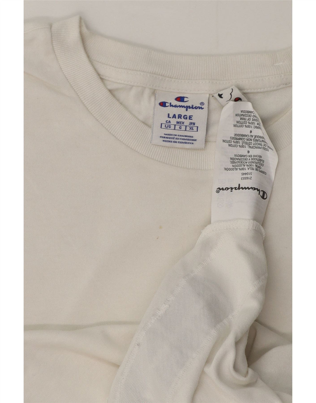 Tricou pentru bărbați Champion Top mare din bumbac alb