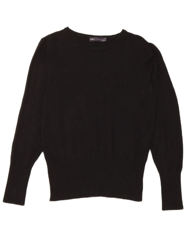 Pulover pentru femei Marks & Spencer cu gât de barcă, UK 10, mic, negru, viscoză