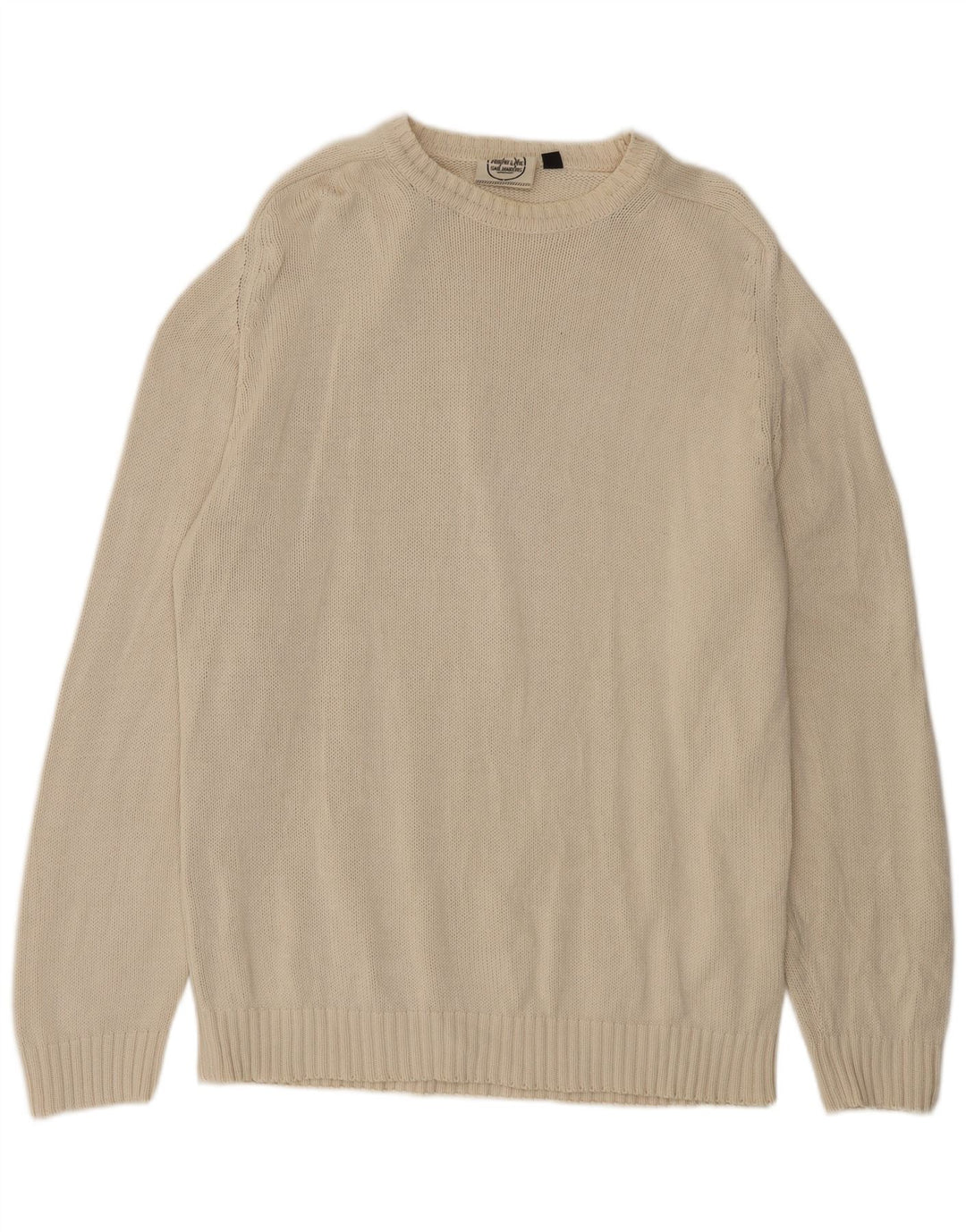 Murphy & Nye Pulover pentru bărbați cu gât crew pulover XL bumbac bej