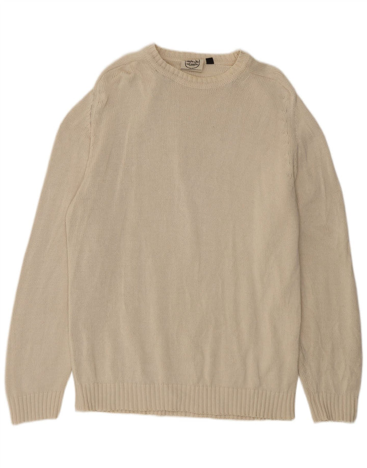 Murphy & Nye Pulover pentru bărbați cu gât crew pulover XL bumbac bej