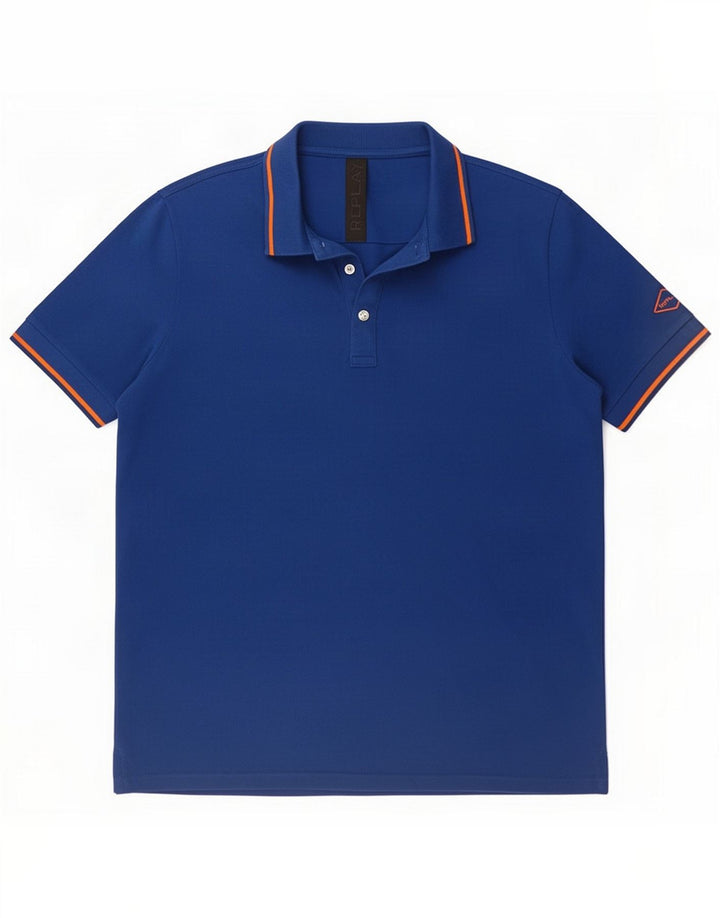 Replay tricou polo pentru bărbați, mare, albastru, bumbac