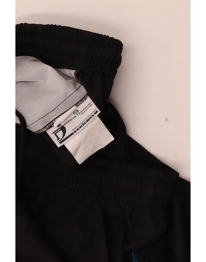 Pantaloni scurți sport pentru bărbați Sergio Tacchini, poliester negru mediu