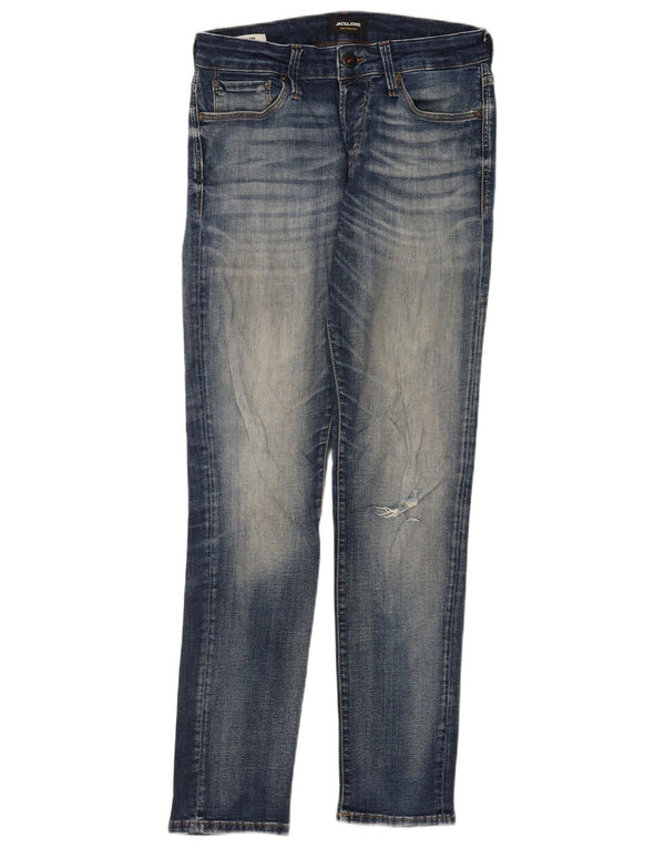 Jack & Jones Blugi slim GLENN Distressed pentru bărbați L30 L32 Bumbac albastru