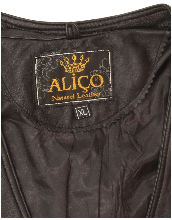 Gilet din piele vintage pentru bărbați UK 42 XL din piele neagră