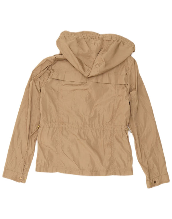 Jachetă de ploaie cu glugă pentru femei Zara UK 12 Medium Bej Poliester