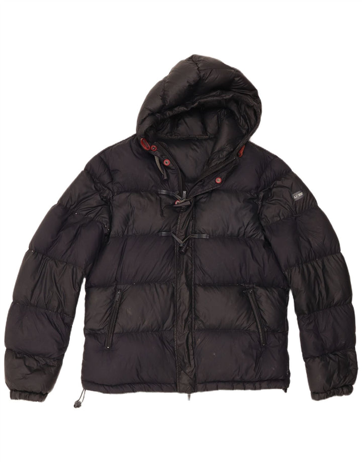 Jachetă căptușită cu glugă pentru bărbați Armani Jeans EU 54 XL Poliamidă neagră