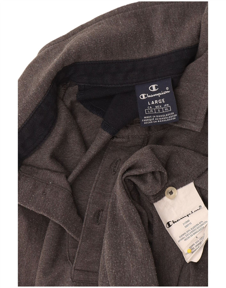 Tricou polo pentru bărbați Champion, mare, gri bumbac cu pete
